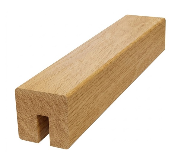 White Oak Square 10mm Grooved Handrail For Glass